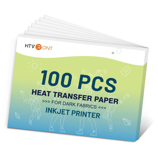 HTVRONT Heat Transfer Paper for Dark T Shirts -50 Pack 8.5x11 Iron on  Transfer Paper for Inkjet Printer, Easy to Use Printable Heat Transfer  Vinyl