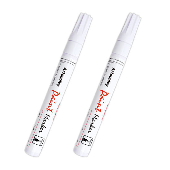 White Medium Point Oil-Based Paint Marker (2-Pack)