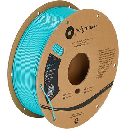 Picture of Polymaker ASA Filament 1.75mm Teal ASA, 1kg Heat Resistant Weather Resistant ASA 1.75 Cardboard Spool - PolyLite ASA 3D Printer Filament Teal, Perfect for Printing Outdoor Functional Parts