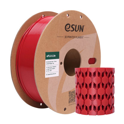 Picture of eSUN PLA Lite Filament 1.75mm, 3D Printer Filament Upgraded PLA Filament, Dimensional Accuracy +/- 0.03mm, 1KG Spool (2.2 LBS) 3D Printing Filament for 3D Printers,Fire Engine Red