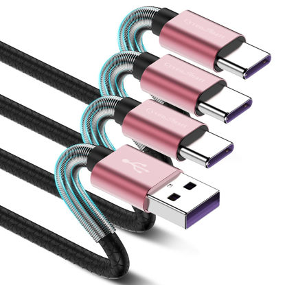 Picture of [3Pack 10ft] Compatible with Samsung Galaxy S9 S10 S8 Plus Charger Cord(3A Fast Charging), TPE USB C Type Charger Cable,USB A to Type C Replacement for Samsung A32/A12/A10e/A20/A51/Note 20/9,LG-Pink