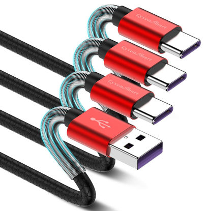 Picture of [3Pack 10ft] Compatible with Samsung Galaxy S9 S10 S8 Plus Charger Cord(3A Fast Charging), TPE USB C Type Charger Cable,USB A to Type C Replacement for Samsung A32/A12/A10e/A20/A51/Note 20/9,LG-Red