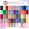 Picture of JODSONE 60 PCS Gel Nail Polish Kit with U V Light Base and Matte Glossy Top Coat Nail Gel Polish Soak off Manicure Accessory Tools Suitable for All Seasons