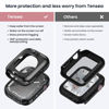 Picture of (2 in 1) Tensea for Waterproof Apple Watch Screen Protector Case SE 2022 Series SE 6 5 4 44mm Accessories, iWatch Protective PC Face Cover Built-in Tempered Glass Film, Front & Back Bumper Women Men