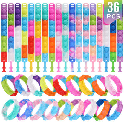 Picture of 36 Pack Pop Fidget Toys Bulk Its Fidget Bracelet It Birthday Party Favors for Kids 4-8,8-12 Small Prize Box Toys for Kids Classroom Bubble Poppers Toddlers Toy for Students Girls Boys Cheap