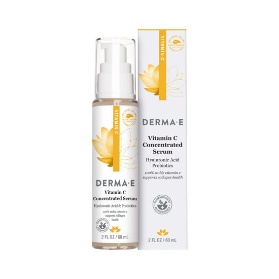 Picture of DERMA E Vitamin C Concentrated Serum with Hyaluronic Acid - All Natural, Antioxidant-Rich Concentrated Facial Serum - Firming and Brightening Skin Serum, 2oz