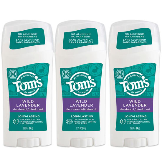 Picture of Tom's of Maine Long-Lasting Aluminum-Free Natural Deodorant for Women, Wild Lavender, 2.25 oz. 3-Pack (Packaging May Vary)