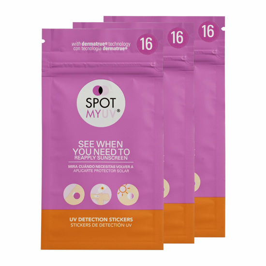 Picture of SPOTMYUV UV Detection Stickers for Sunscreen with Patented DERMATRUE SPF Sensing Technology | KNOW WHEN TO REAPPLY SUNSCREEN TO HELP PREVENT SUNBURN - 48 Count