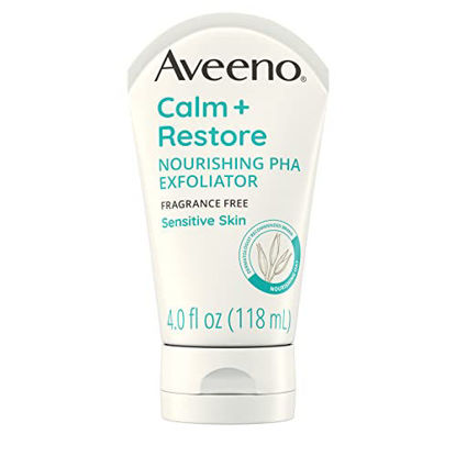 Picture of Aveeno Calm + Restore Nourishing PHA Facial Exfoliator Daily for Sensitive Skin, Fragrance-Free & Non-Abrasive Oat Formula to Gently Exfoliate & Cleanse Skin, Hypoallergenic, 4 fl. Oz