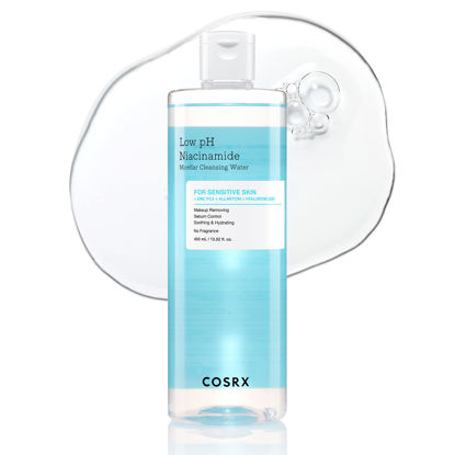 Picture of COSRX Low pH Niacinamide Micellar Cleansing Water 13.52fl.oz/150ml, Daily Mild Facial Cleansing Wash for Sensitive Skin with BHA & Tea-tree Oil, Sebum Control, Paraben Free, Korean Skincare
