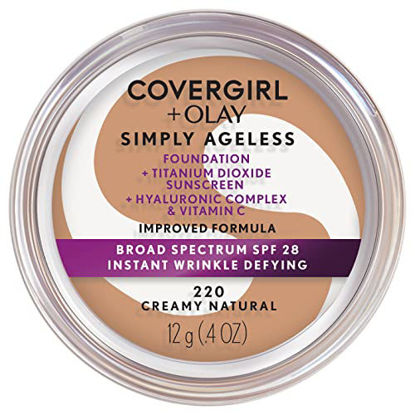 Picture of COVERGIRL & Olay Simply Ageless Instant Wrinkle-Defying Foundation, Creamy Natural 0.44 Fl Oz (Pack of 1)