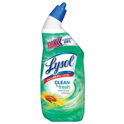 Picture of Lysol Toilet Bowl Cleaner Gel, For Cleaning and Disinfecting, Stain Removal, Forest Rain Scent, 24oz