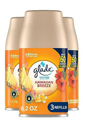 Picture of Glade Automatic Spray Refill, Air Freshener for Home and Bathroom, Hawaiian Breeze, 6.2 Oz, 3 Count