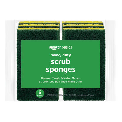 Picture of Amazon Basics Heavy Duty Sponges, 6 Count, Yellow/Green