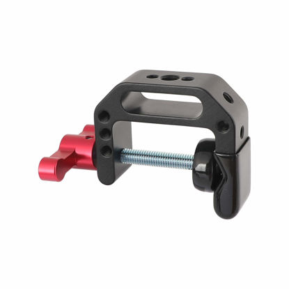 Picture of CAMVATE C-Clamp with 1/4 and 3/8 Thread Hole for Camera Monitor(Red T-Handle) - 1687