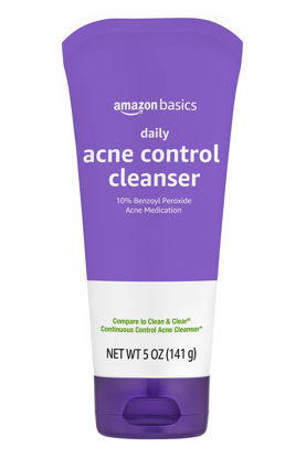 Picture of Amazon Basics Daily Acne Control Cleanser, Maximum Strength 10% Benzoyl Peroxide Acne Medication, 5 Ounce