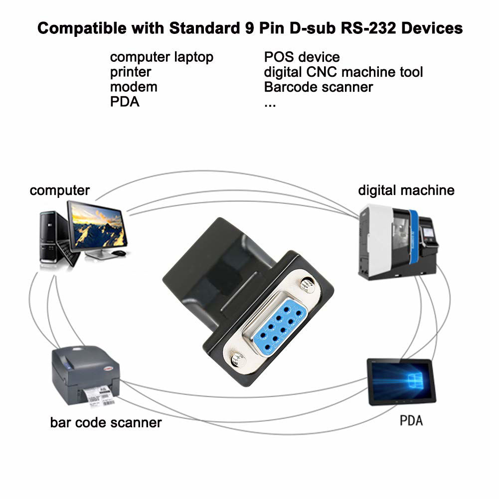 DTech DB9 To RJ45 Serial Adapter RS232 Male To RJ-45 Female