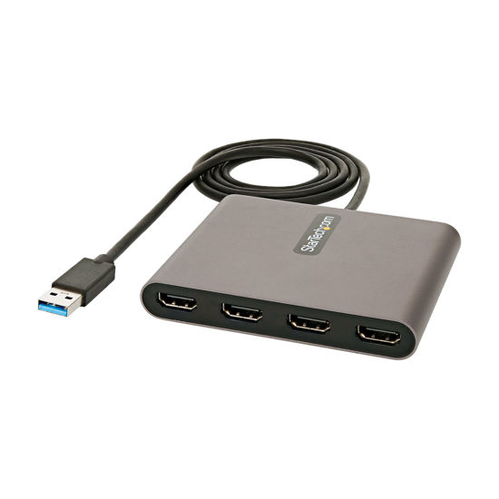 GetUSCart StarTech USB 3.0 to 4x HDMI Adapter External Video Graphics Card USB Type A to Quad HDMI Display Adapter Dongle 1080p 60Hz Multi Monitor USB A to