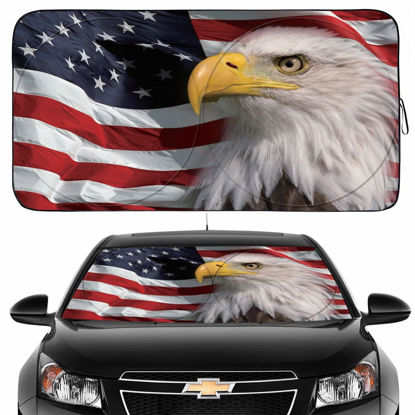 Picture of Gven Windshield Sun Shade, Car Front Window Shades Cute Sunshade Windshield Cover Sun Visor Shield Block Automotive Interior Protector Blocks UV Rays for Car Pickup Truck SUV Accessories for Men Women