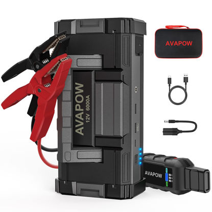 AVAPOW Car Jump Starter, 4000A Peak Battery Jump Starter , 2023 Upgraded  Powerful Portable Battery Booster Power Pack, 12V Auto Jump Box with LED