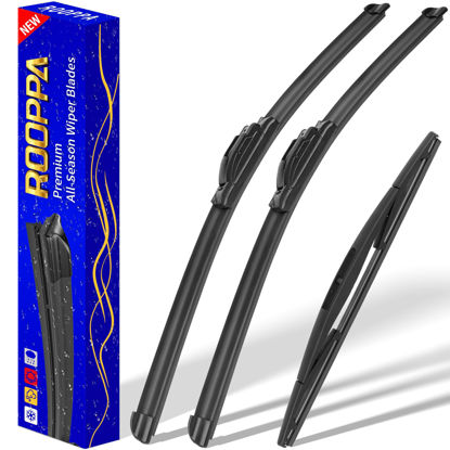 Picture of 3 wipers Replacement for 2013-2017 Subaru Crosstrek/2012-2016 Subaru Impreza/2009-2016 Nissan Murano, Windshield Wiper Blades Original Equipment Replacement - 26"/16"/12" (Set of 3) U/J HOOK