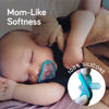 Picture of Nanobebe Baby Pacifiers 0-3 Month - Orthodontic, Curves Comfortably with Face Contour, Award Winning for Breastfeeding Babies, 100% Silicone - BPA Free. Perfect Baby Registry Gift 2pk,Grey