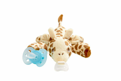 Picture of Philips AVENT Ultra Soft Snuggle Pacifier Holder with Detachable Pacifier, 0-6m, Giraffe, SCF348/01