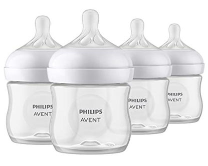 Picture of Philips AVENT Natural Baby Bottle with Natural Response Nipple, Clear, 4oz, 4pk, SCY900/04