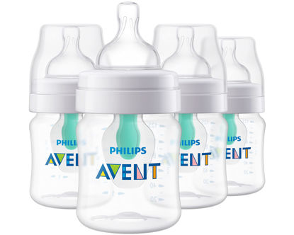 Picture of Philips AVENT Anti-Colic Baby Bottles with AirFree Vent, 4oz, 4pk, Clear, SCY701/04