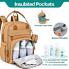 Picture of BabbleRoo Diaper Bag Backpack - Baby Essentials Travel Bag - Multi function Waterproof Diaper Bag, Travel Essentials Baby Bag with Changing Pad, Stroller Straps & Pacifier Case, Beige