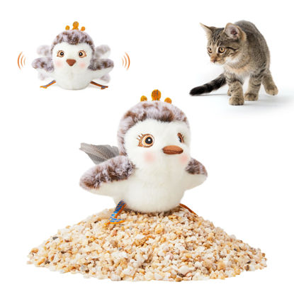 Picture of Potaroma Cat Toys Flapping Bird, Princess Sandpiper, Lifelike Chirp Tweet, Rechargeable Touch Activated Kitten Toy, Catnip Toys Cat Kicker, Interactive Exercise for All Breeds and Species