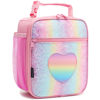 Picture of FlowFly Kids Lunch box Insulated Soft Bag Mini Cooler Back to School Thermal Meal Tote Kit for Girls, Boys, Glitter-RainBow