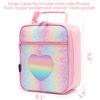 Picture of FlowFly Kids Lunch box Insulated Soft Bag Mini Cooler Back to School Thermal Meal Tote Kit for Girls, Boys, Glitter-RainBow