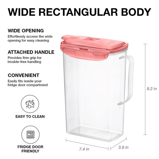GetUSCart- LocknLock Aqua Fridge Door Water Jug with Handle BPA Free ...