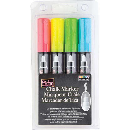 Picture of Uchida Of America Bistro Dry Erase Marker, 1, Fluorescent Colors, 4 per Pack