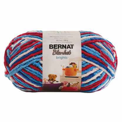Picture of Bernat Blanket Bright Yarn, Red, White & Boom