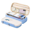 Picture of Arnuixty Large Storage Pencil Case Pen Bag with Zipper Big Capacity Pouch Organizer for Office Travel Holder Box (Light Blue)