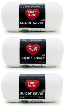 Picture of Red Heart Super Saver Yarn, 3 Pack, White 3 Count