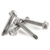 Picture of #12 x 1-1/4" (3/4" to 2-1/2" Available) Hex Washer Head Self Drilling Screws, Self Tapping Sheet Metal Tek Screws, 410 Stainless Steel, 50 PCS
