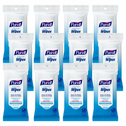 Picture of PURELL Hand Sanitizing Wipes, Clean Refreshing Scent, 20 Count Travel Pack (Pack of 12), 9124-12-CMR