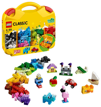 Picture of LEGO Classic Creative Suitcase 10713 - Includes Sorting Storage Organizer Case with Fun Colorful Building Bricks, Preschool Learning Toy for Kids, Boys and Girls Ages 4 Years Old and Up