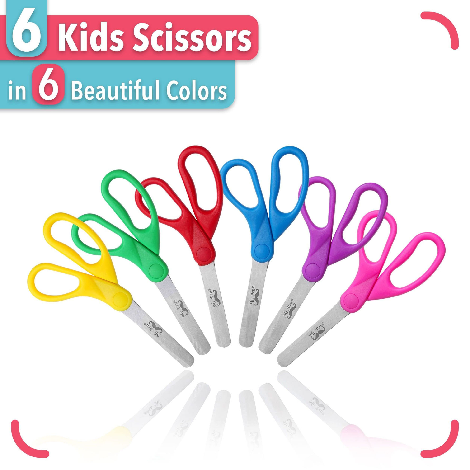 GetUSCart- Mr. Pen- Craft Scissors, 6 Pack, 5 Inch, Blunt Tip, Assorted ...