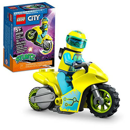 Picture of LEGO City Stuntz Cyber Stunt Bike 60358, Flywheel-Powered Motorbike Toy to Perform Jumps and Tricks, Action Toys for Boys and Girls Ages 5 Plus, Extension Set