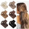Picture of Medium Claw Hair Clips for Women Girls, 2" Matte Rectangle Small Hair Claw Clips for Thin/Medium Thick Hair, Hair Jaw Clips Nonslip Clips (Warm color)