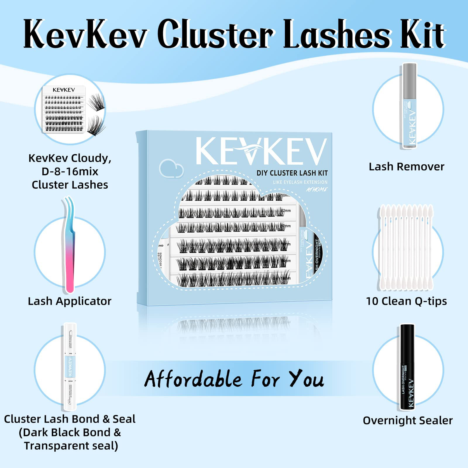 GetUSCart- DIY Lash Extension Kit Lash Clusters Lash Bond and Seal