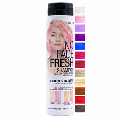 Picture of No Fade Fresh Light Pink Hair Color Depositing Shampoo with BondHeal Bond Rebuilder - Maintain & Refresh Pastel Pink Color, Temporary Hair Color Dye - Sulfate, Paraben, and Ammonia Free 6.4 oz