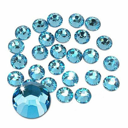 Jollin Hot Fix Crystal Flatback Rhinestones Glass Diamantes Gems 3.2mm(12ss  1440pcs, Topaz AB)