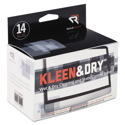 Picture of Read Right RR1205 Two Step Screen Kleen Wet and Dry Cleaning Wipes 5 x 5 14/Box