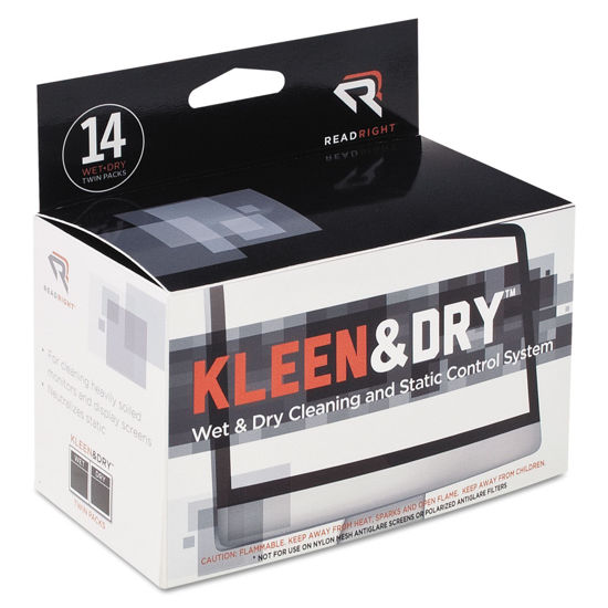 Picture of Read Right RR1205 Two Step Screen Kleen Wet and Dry Cleaning Wipes 5 x 5 14/Box