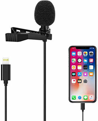 Picture of Lavalier Microphone for iPhone, iPhone Microphone Compatible with iPhone 7, 7 Plus, 8, 8 Plus, X, XR, XS, XS Max, 11, 11 Pro, 11 Pro Max, SE, 12, 12 Pro, Mic for iPhone Video Recording